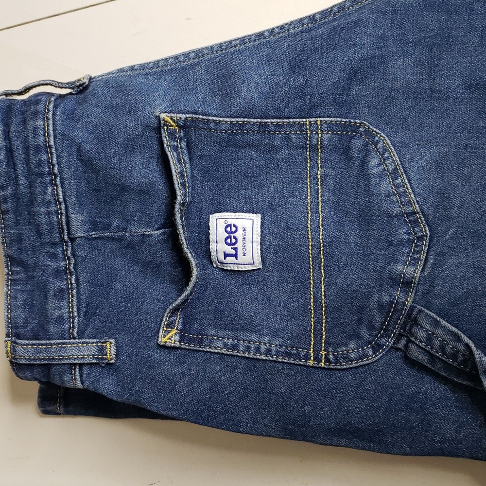 Lee Carpenter Slim Straight Cargo Cotton Pants Size 4 Y2K Retro Medium Wash Blue - Picture 16 of 16